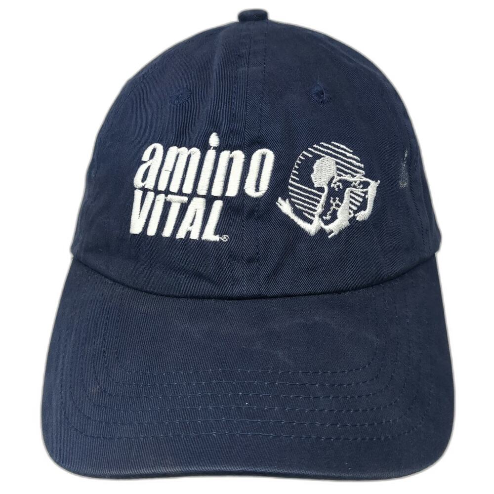 Big X Amino Vital Embroidered Blue One Size Baseball Cap Hat Slideback Cotton